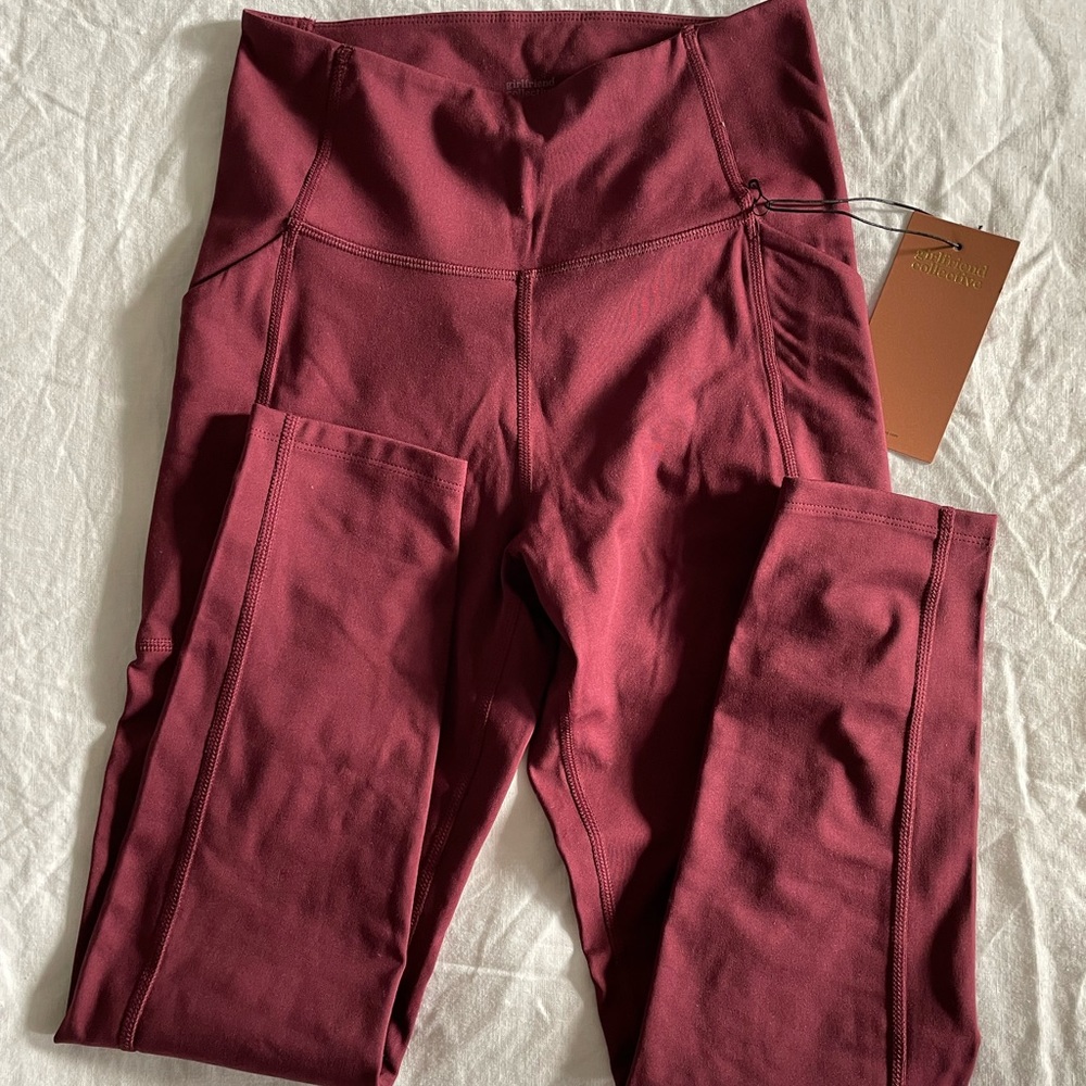 BNWT girlfriend collective 23in compressive pocket leggings mulberry S